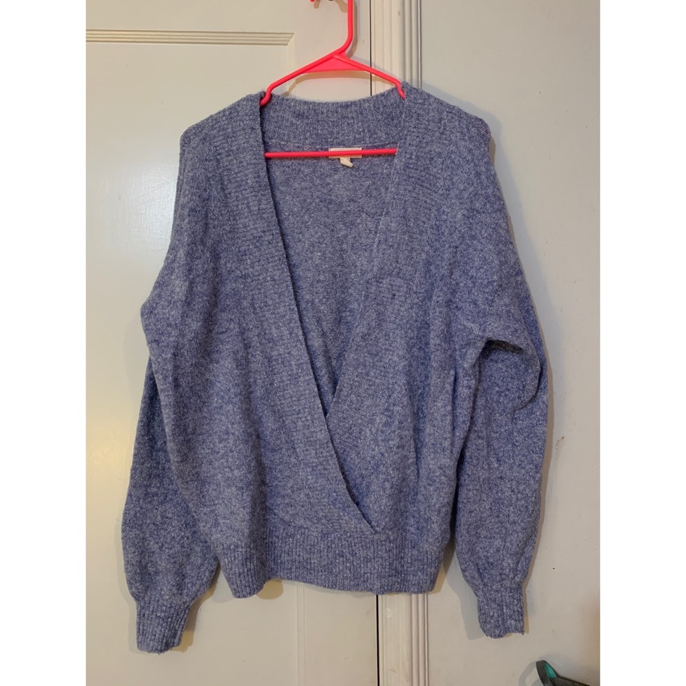Silence+Noise S Heather Blue Wrap/Surplus Sweater